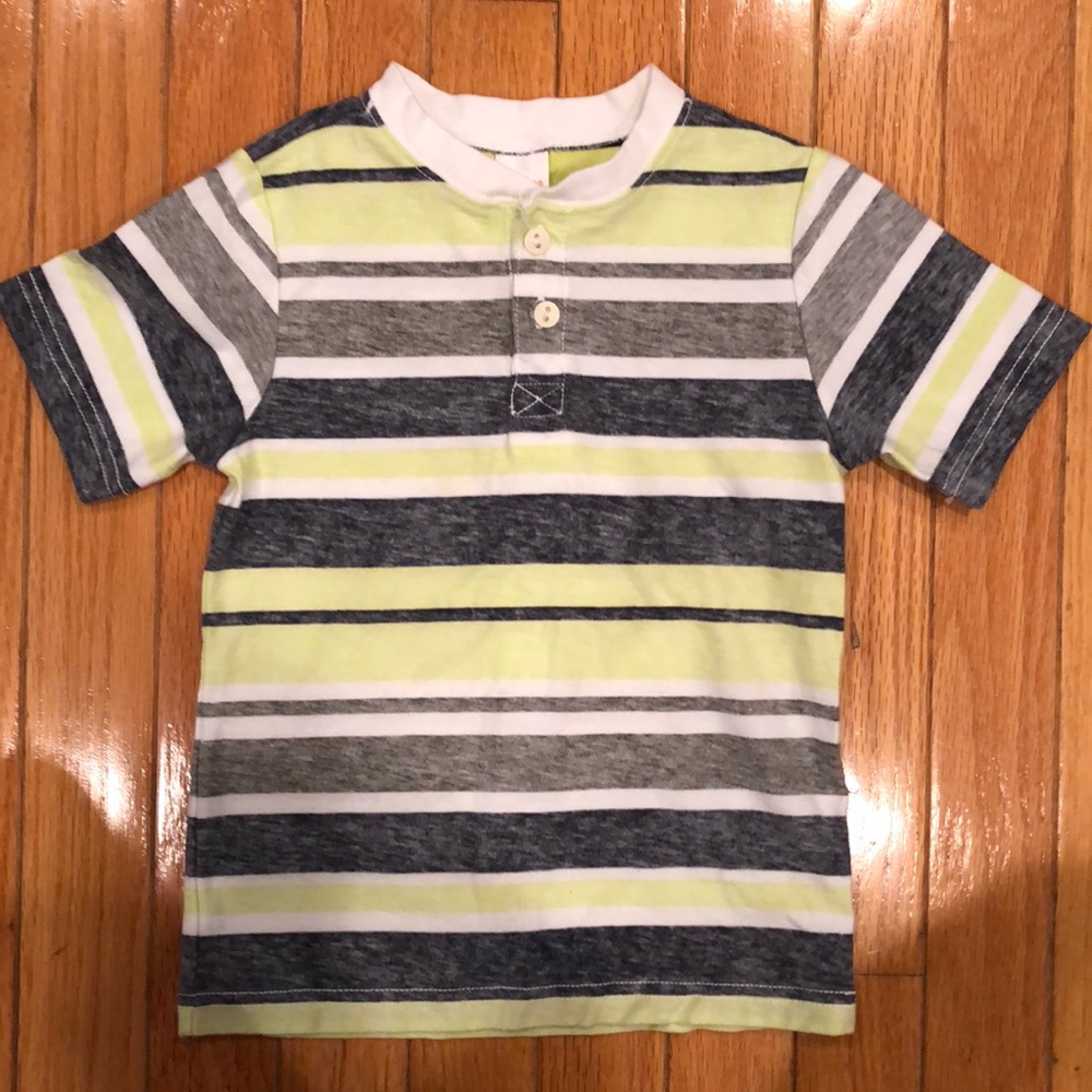GYMBOREE 2 BUTTON HENLEY BOYS 3T STRIPED T-SHIRT